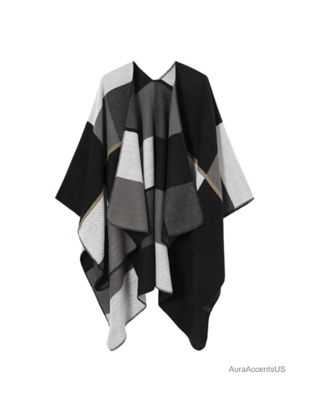 Womens Oversized Cape Poncho Wrap Shawl Cardigan Open Front Fall Winter